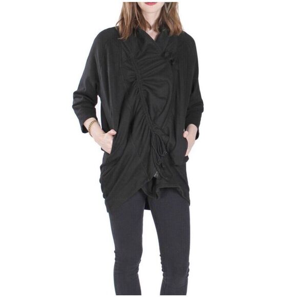 Prairie Underground moth asymmetrical organic wrap M coat - Picture 1 of 9